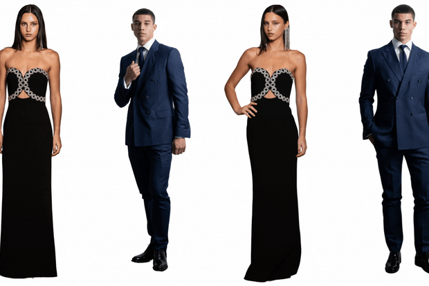 Formal dress code for women from Rebecca Vallance and men from Farage.