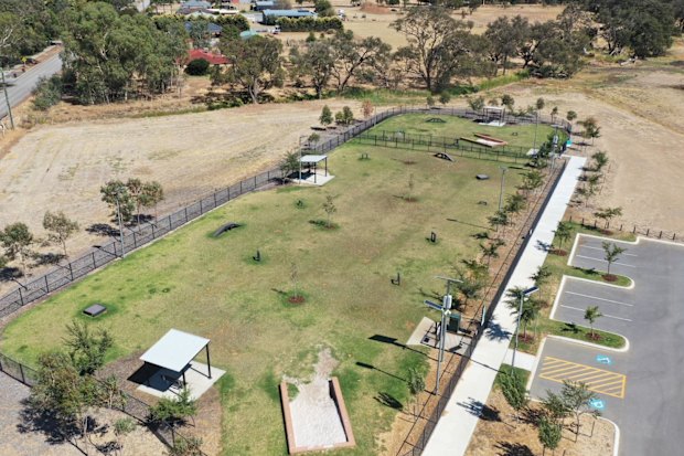 The group parked in a dirt carpark in the Byford area.