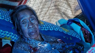 Eighty-year-old Nahlap, was inside the house last Sunday when the earthquake hit. Her two grandsons used their bodies to shield her falling debris.
