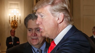 US President Donald Trump and then-White House chief strategist Steve Bannon in 2017.