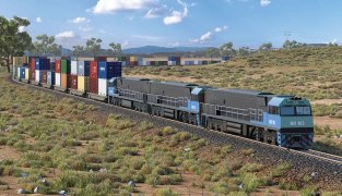 The planned Inland Rail project aims to reduce interstate freight transport times by using double-stacked trains.