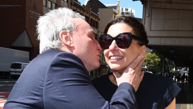 Michael Cranston kisses his wife Gloria after he was found not guilty.
