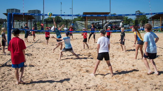 The junior beach volleyball tournament in Canberra last year. 