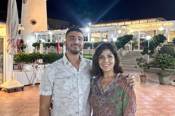 Sabawi with her son Nahed in Gaza in 2023.
