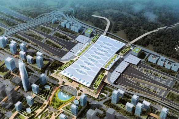 Artist impression of Chongqing East Station.