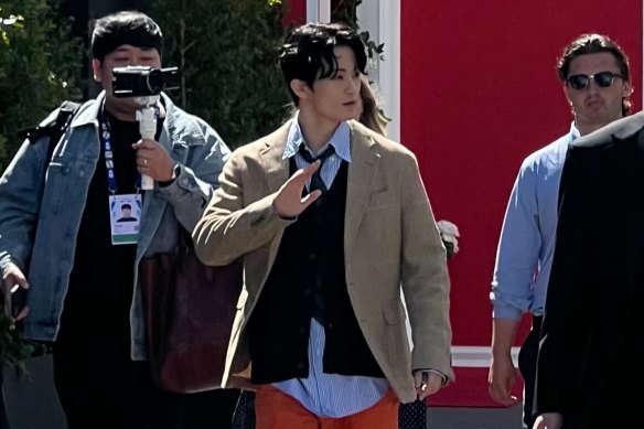 Mark Lee arrives ahead of the men’s Australian Open final.