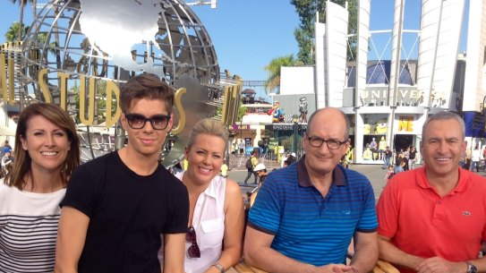 The Sunrise team: Natalie Barr, executive producer Michael Pell, Samantha Armytage, David Koch and Mark Beretta.