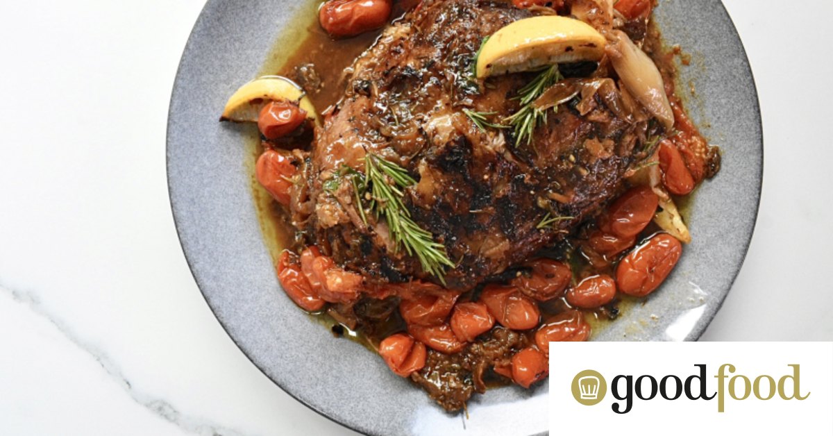 Mediterranean pot-roasted lamb shoulder