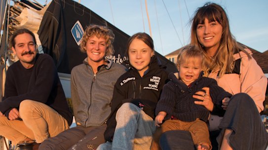 Greta posted this photo to her social media onboard the catamaran.