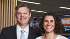 Seven CEO James Warburton with outgoing CMO Charlotte Valente.