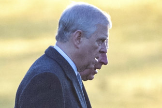 Prince Andrew, in the foreground, and Prince Charles attended an earlier church service.