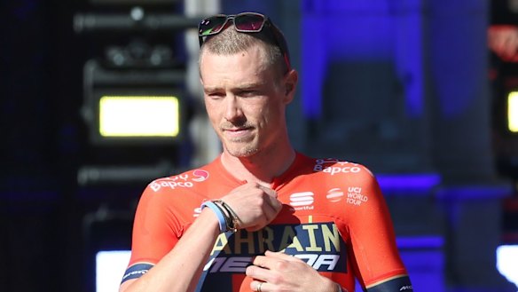 Rohan Dennis seen at the start of this year's Tour.