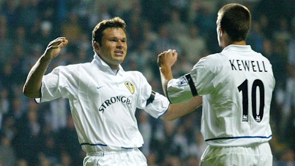 Socceroos connection: Mark Viduka and Harry Kewell's time at Leeds raised the club's profile in Australia.