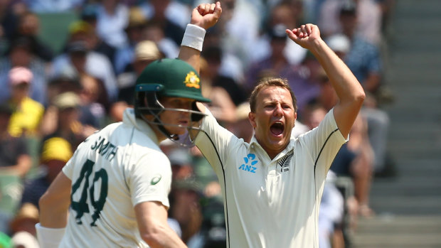 Chink in the armour: Black Caps paceman Neil Wagner has honed in on a perceived weakness for Australia's Steve Smith.
