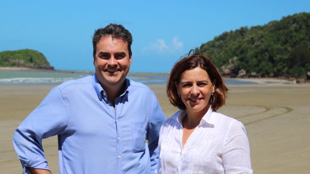 Member for Whitsunday Jason Costigan, pictured with LNP leader Deb Frecklington, has been suspended from the party.