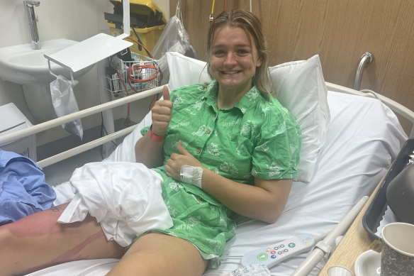 Australian breaststroke star Chelsea Hodges in hospital. 