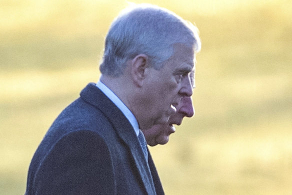 Prince Andrew, in the foreground, and Prince Charles attended an earlier church service.