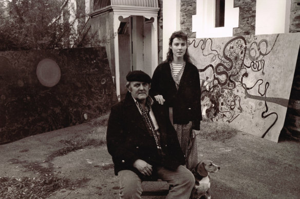 Louise Olsen with her father, artist John Olsen. 