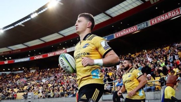 Poised: Beauden Barrett starred for the Hurricanes at the Cake Tin.