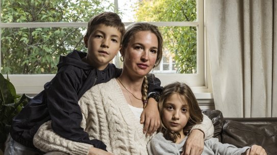 Fiona Martin and her twins.