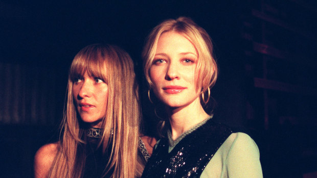 Star power: Collette Dinnigan with Cate Blanchett at Australian Fashion Week in 1997.