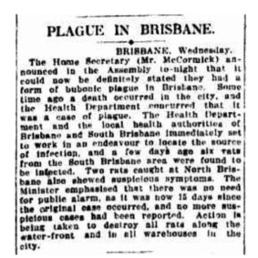 ‘Plague in Brisbane’, September 15, 1921.
