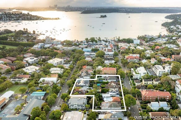 A collection of properties for sale in Rose Bay is asking $165 million.