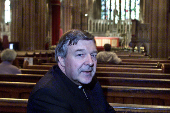 Archbishop of Sydney George Pell at St Mary’s Cathedral in 2001.