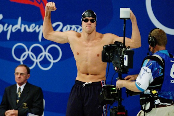 American swimmer Gary Hall jnr at the Sydney 2000 Olympics.
