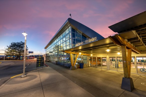 Metallic and low-slung: Victoria International Airport.