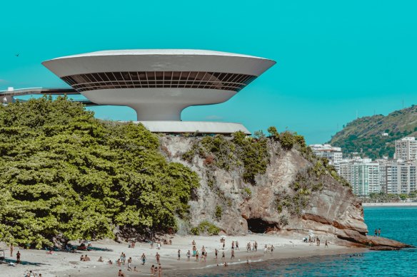 The Museum of Contemporary Art of Niteroi (MAC), designed by Oscar Niemeyer.