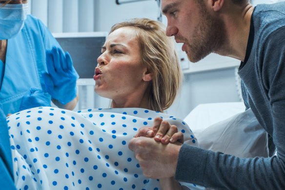 In short, a woman in labour is being asked to choose between a natural birth or having a needle the size of a whale harpoon shoved into her spine.   