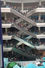 The Atrium shopping mall in Jakarta, which has been left without power during the blackout.