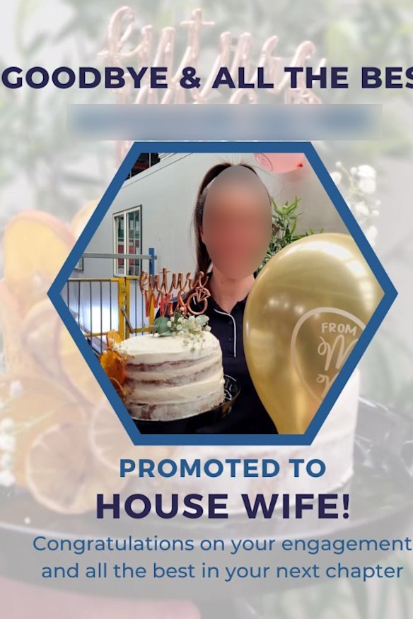 A young Plymouth Brethren Christian Church woman’s farewell card from her workplace.