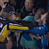Two NASCAR drivers throw fists.