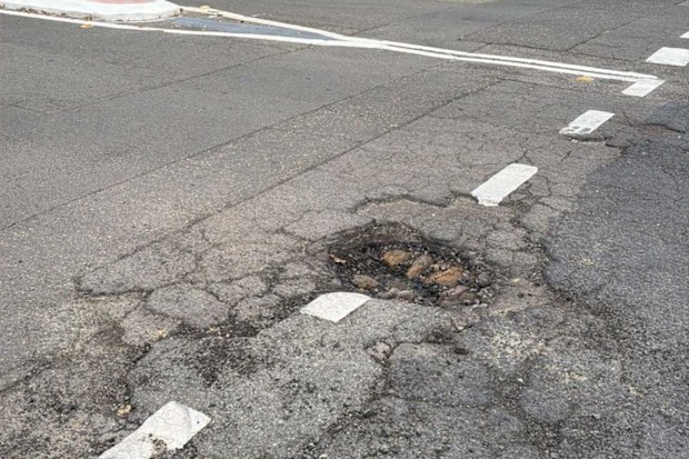 A pothole reported on Snap Send Solve in Concord West, NSW.
