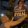 The surgeon was seen ripping down and then stomping on the poster.