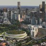 The revised plan for the Brisbane Arena saw the indoor stadium moved to the northern end of Roma Street Parklands.