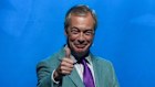 Reform UK Leader Nigel Farage attends a rally in Wales on Monday.
