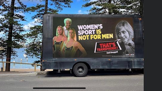 Adavnce Australia billboard featuring Dawn Fraser, Emily Seebohm, Emma McKeon. 