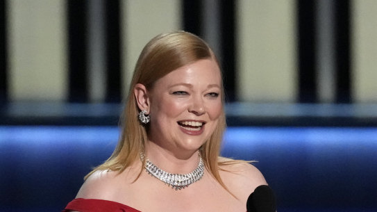 Bathed in Emmy glory: Succession star Sarah Snook.