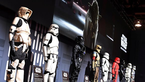 Star Wars costumes on display at the 2019 D23 Expo.