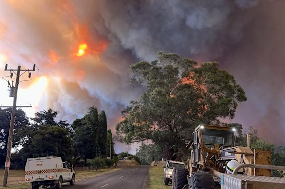 The outskirts of the Otways bushfire.