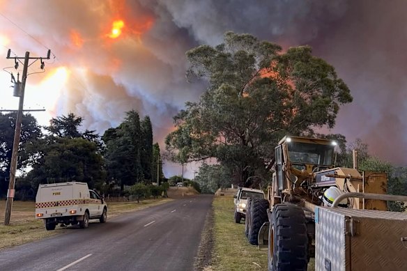 The outskirts of the Otways bushfire in late January. Authorities hope the fire will be contained next week.