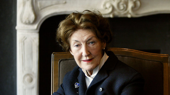 Shirley Hazzard pictured at the time she received the Miles Franklin award for The Great Fire.