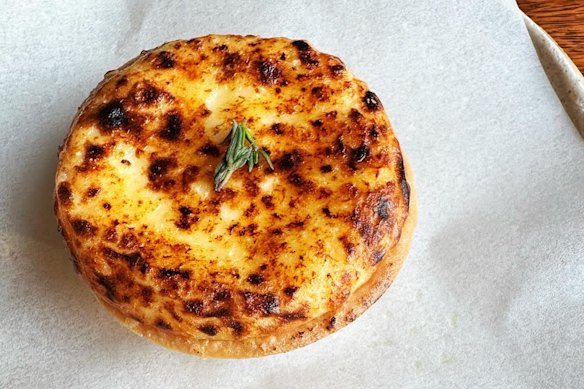 The bacon and comte custard tart at Bar Copains is “pastry perfection”.