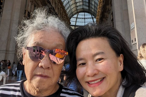 Cheng Lei with her mum in Milan earlier this year. “Just as she’s not trying to be any type of mum, I am not expected to be any type of daughter.”
