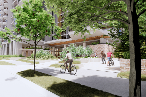 An artist’s impression of the 32-storey tower, for which plans were lodged late last week.