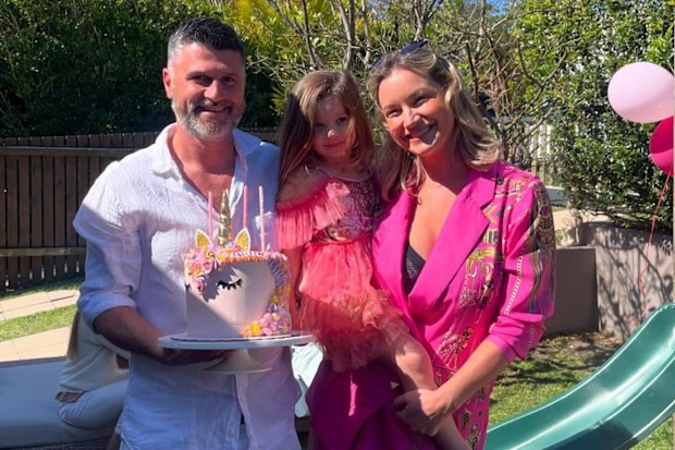 Hannah Ferrier with her husband and daughter Ava.