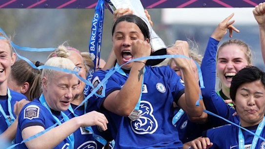 Sam Kerr was front and centre of Chelsea’s FA WSL title celebrations - and rightly so.